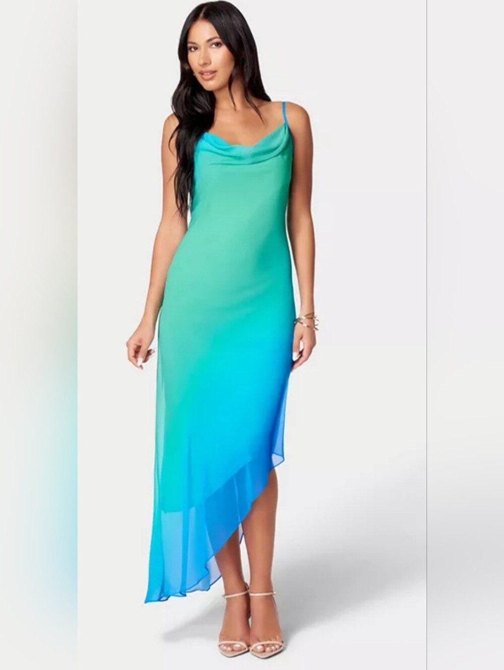 Bebe asymmetrical ombre slip dress Medium